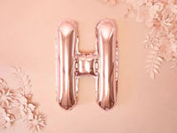 Letter Ballon H Rose Goud - 35 cm - Ballonnenshop.nl