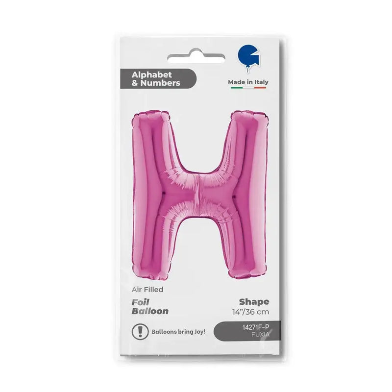 Letter Ballon H Roze - 35 cm - Ballonnenshop.nl