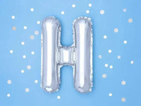 Letter Ballon H Zilver - 35 cm - Ballonnenshop.nl