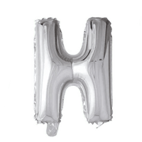 Letter Ballon H Zilver - 41 cm - Ballonnenshop.nl