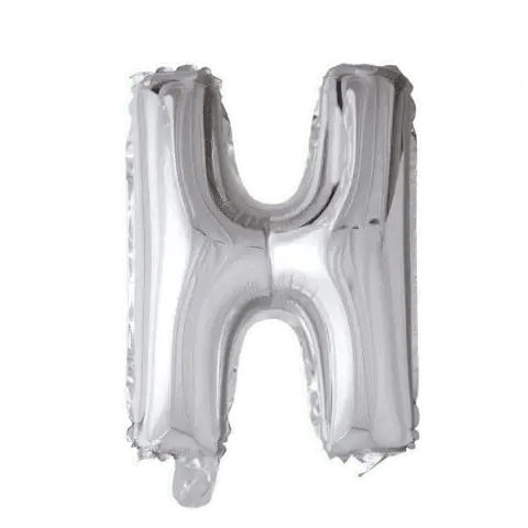 Letter Ballon H Zilver - 41 cm - Ballonnenshop.nl