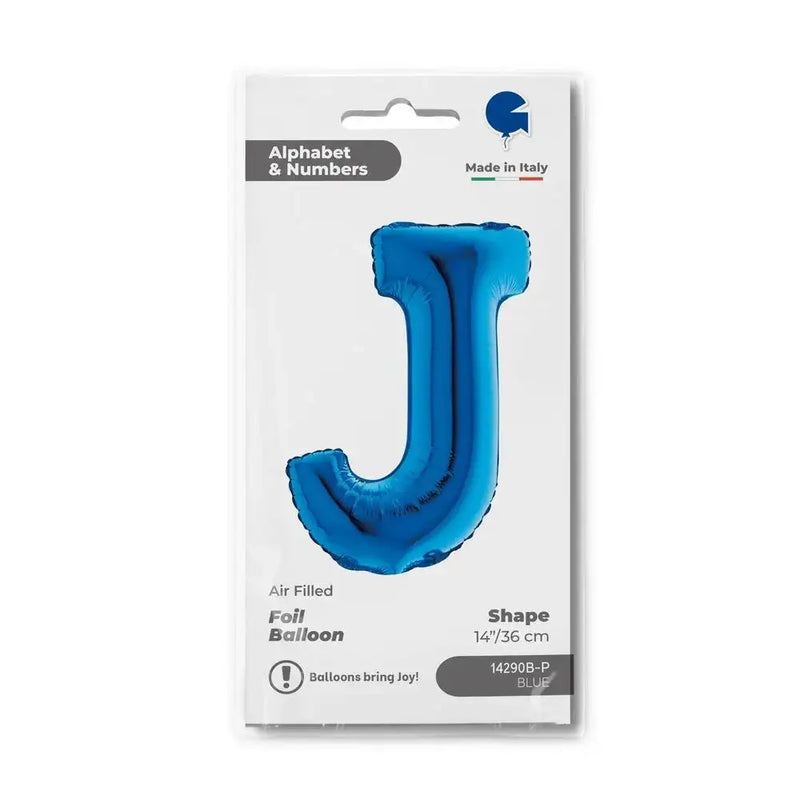 Letter Ballon J Blauw - 35 cm - Ballonnenshop.nl