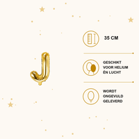 Letter Ballon J Goud - 35 cm - Ballonnenshop.nl