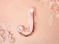Letter Ballon J Rose Goud - 35 cm - Ballonnenshop.nl