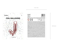 Letter Ballon J Rose Goud - 35 cm - Ballonnenshop.nl