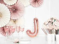 Letter Ballon J Rose Goud - 35 cm - Ballonnenshop.nl