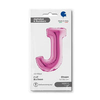 Letter Ballon J Roze - 35 cm - Ballonnenshop.nl