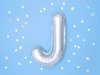 Letter Ballon J Zilver - 35 cm - Ballonnenshop.nl
