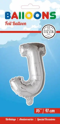Letter Ballon J - Zilver - 41 cm - Ballonnenshop.nl