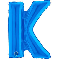 Letter Ballon K Blauw - 35 cm - Ballonnenshop.nl