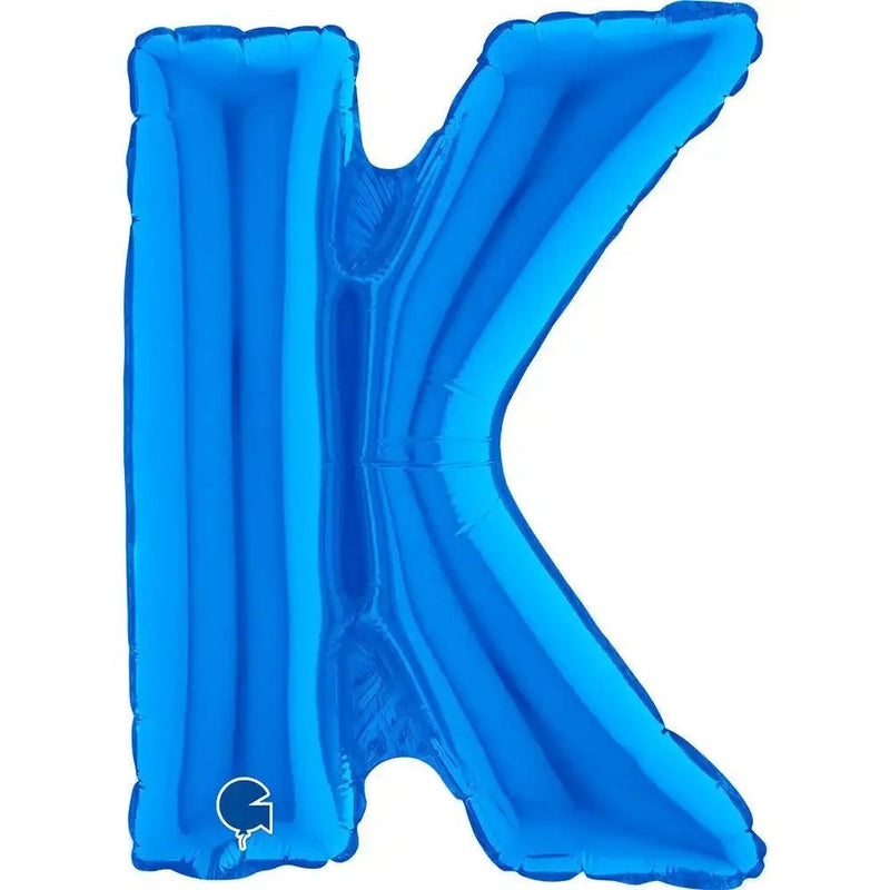 Letter Ballon K Blauw - 35 cm - Ballonnenshop.nl