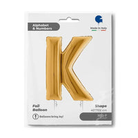Letter Ballon K Goud 102 cm - Ballonnenshop.nl
