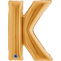 Letter Ballon K Goud 102 cm - Ballonnenshop.nl