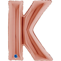 Letter Ballon K Rose Goud - 102 cm - Ballonnenshop.nl