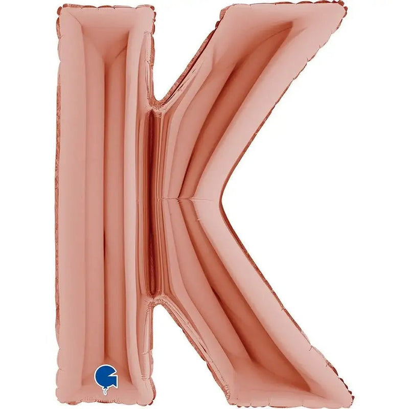 Letter Ballon K Rose Goud - 102 cm - Ballonnenshop.nl