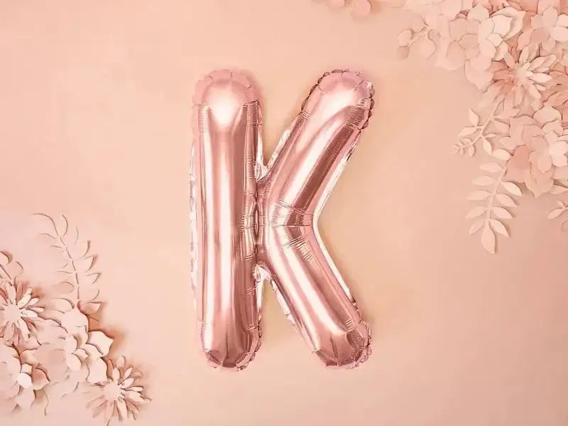 Letter Ballon K Rose Goud - 35 cm - Ballonnenshop.nl
