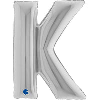 Letter Ballon K Zilver 102 cm - Ballonnenshop.nl