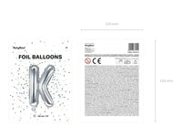 Letter Ballon K Zilver - 35 cm - Ballonnenshop.nl