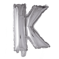 Letter Ballon K Zilver - 41 cm - Ballonnenshop.nl