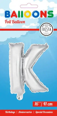 Letter Ballon K - Zilver - 41 cm - Ballonnenshop.nl