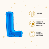 Letter Ballon L Blauw - 35 cm - Ballonnenshop.nl