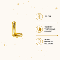 Letter Ballon L Goud - 35 cm - Ballonnenshop.nl