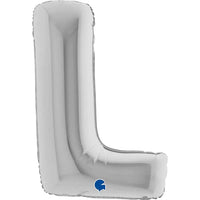 Letter Ballon L Zilver 102 cm - Ballonnenshop.nl