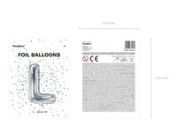 Letter Ballon L Zilver - 35 cm - Ballonnenshop.nl