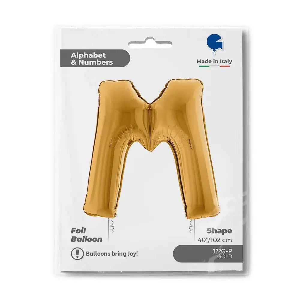 Letter Ballon M Goud 102 cm - Ballonnenshop.nl