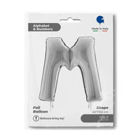 Letter Ballon M Zilver 102 cm - Ballonnenshop.nl