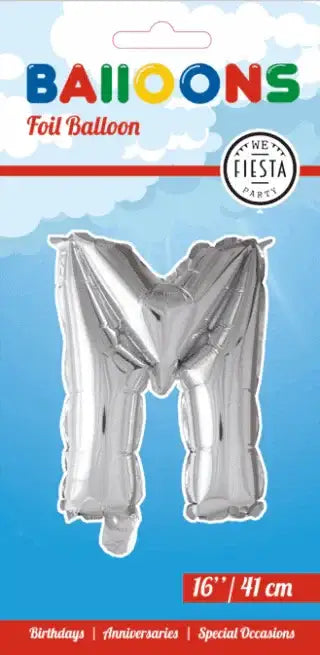 Letter Ballon M - Zilver - 41 cm - Ballonnenshop.nl