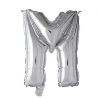 Letter Ballon M - Zilver - 41 cm - Ballonnenshop.nl