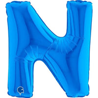 Letter Ballon N Blauw - 35 cm - Ballonnenshop.nl