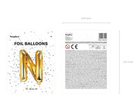 Letter Ballon N Goud - 35 cm - Ballonnenshop.nl