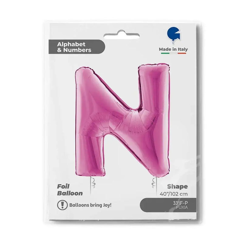 Letter Ballon N Roze - 102 cm - Ballonnenshop.nl