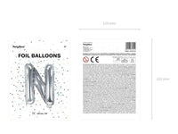 Letter Ballon N Zilver - 35 cm - Ballonnenshop.nl