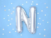 Letter Ballon N Zilver - 35 cm - Ballonnenshop.nl