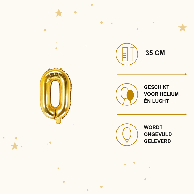 Letter Ballon O Goud - 35 cm - Ballonnenshop.nl