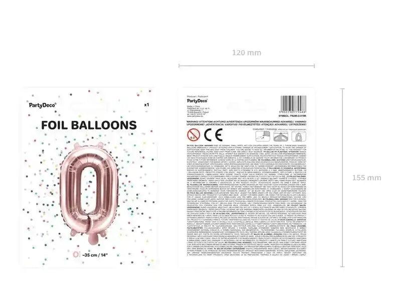 Letter Ballon O Rose Goud - 35 cm - Ballonnenshop.nl