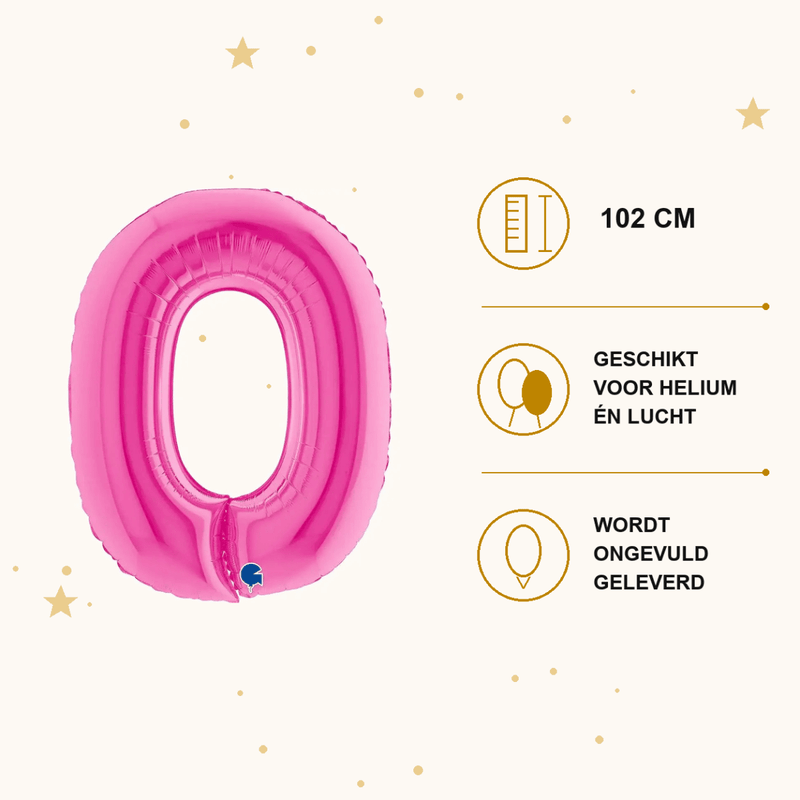 Letter Ballon O Roze - 102 cm - Ballonnenshop.nl