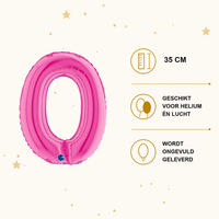 Letter Ballon O Roze - 35 cm - Ballonnenshop.nl
