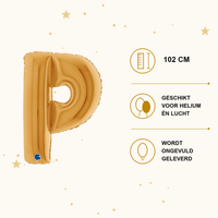 Letter Ballon P Goud 102 cm - Ballonnenshop.nl