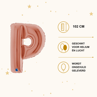 Letter Ballon P Rose Goud - 102 cm - Ballonnenshop.nl