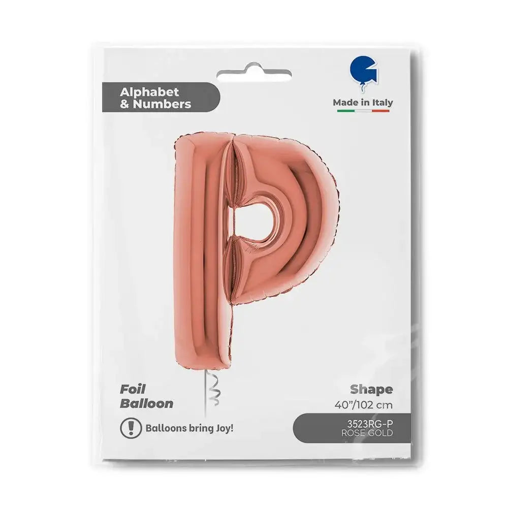 Letter Ballon P Rose Goud - 102 cm - Ballonnenshop.nl