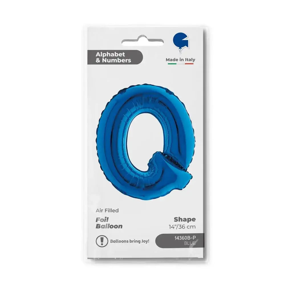 Letter Ballon Q Blauw - 35 cm - Ballonnenshop.nl