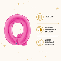 Letter Ballon Q Roze - 102 cm - Ballonnenshop.nl