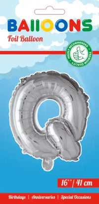 Letter Ballon Q - Zilver - 41 cm - Ballonnenshop.nl