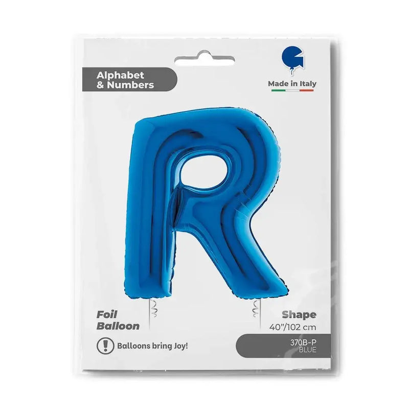 Letter Ballon R Blauw - 102 cm - Ballonnenshop.nl