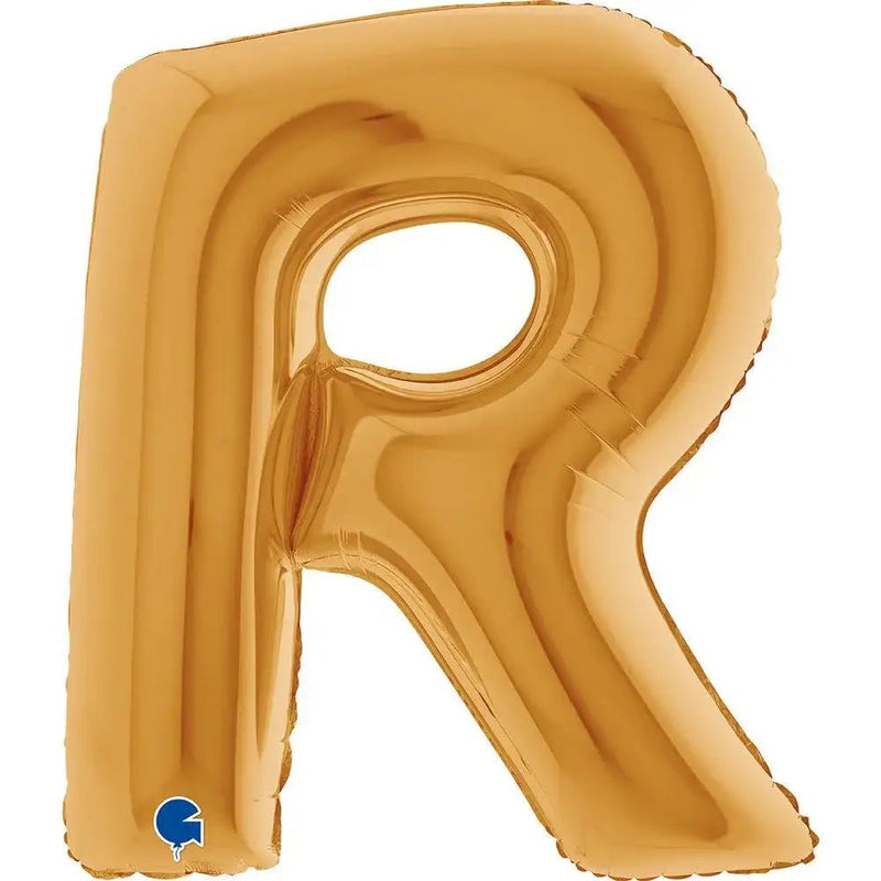 Letter Ballon R Goud 102 cm - Ballonnenshop.nl