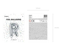 Letter Ballon R Zilver - 35 cm - Ballonnenshop.nl